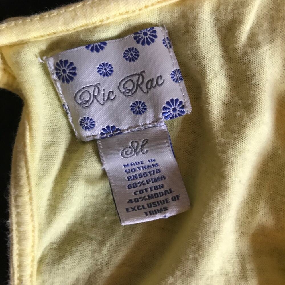 Anthropologie Ric Rac Yellow Ruffle Keyhole Back Blouse Top M - Picture 7 of 9
